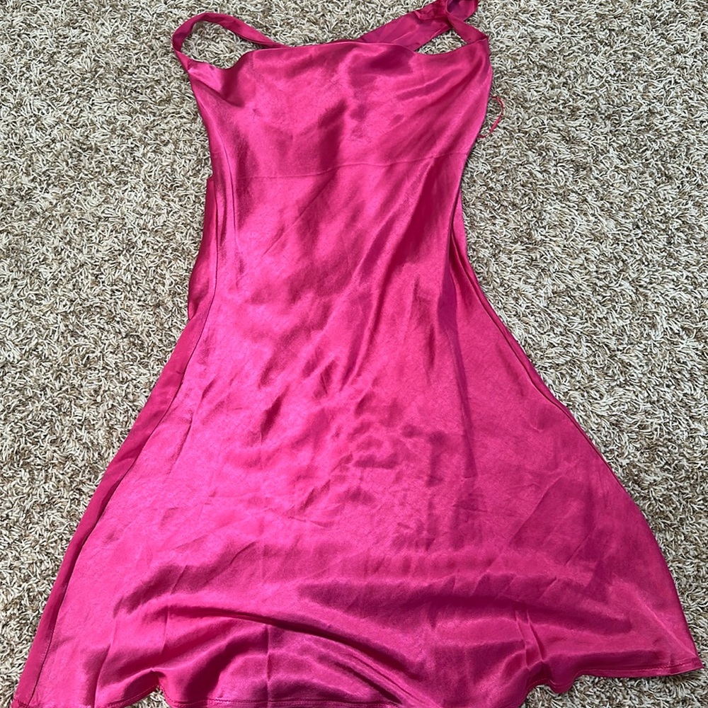 Altard State Pink Silk Backless Dress